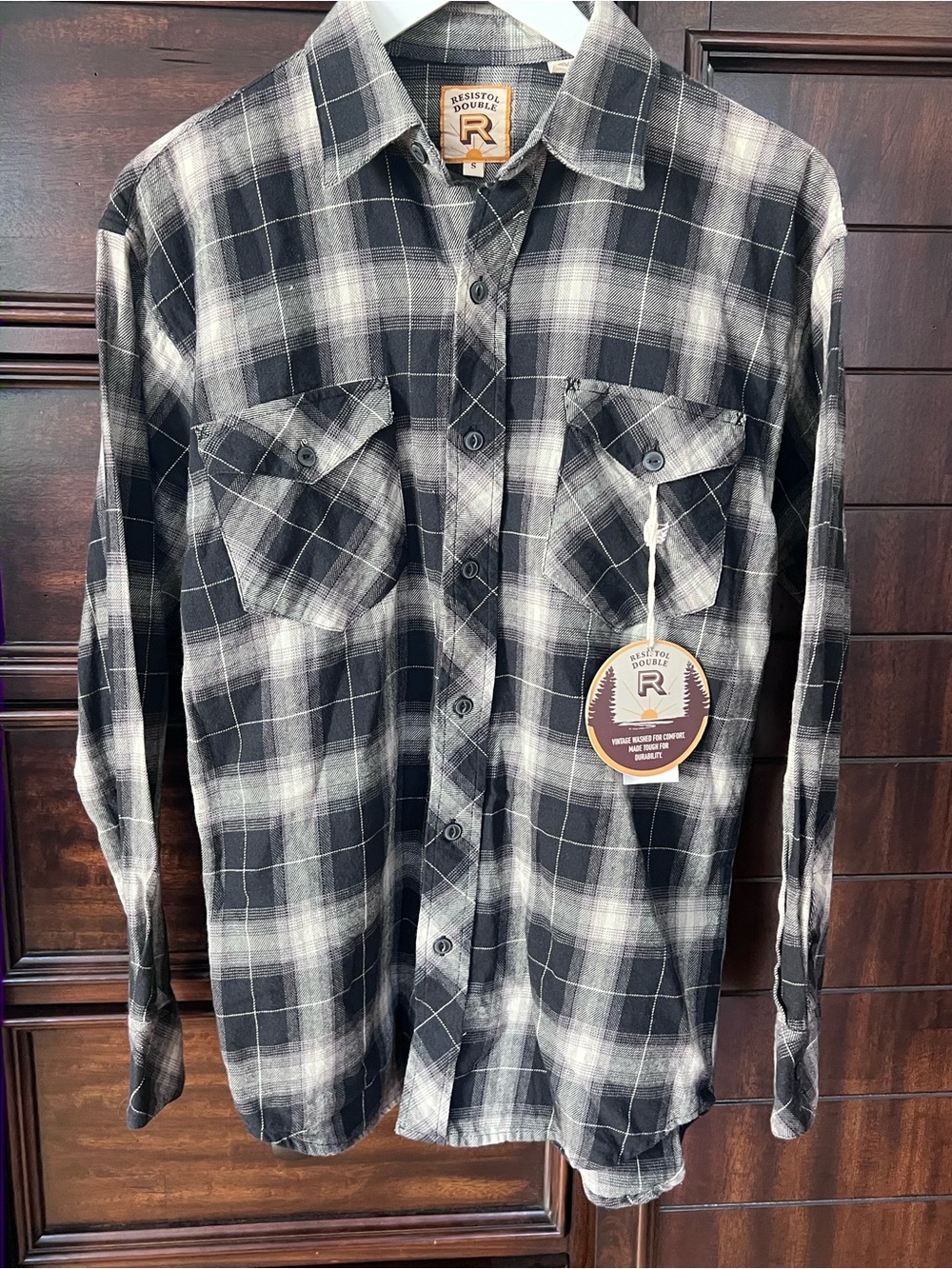 Men's size small- Resistol Double R Men's Plaid Flannel Button-down